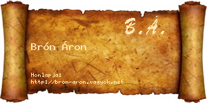 Brón Áron névjegykártya